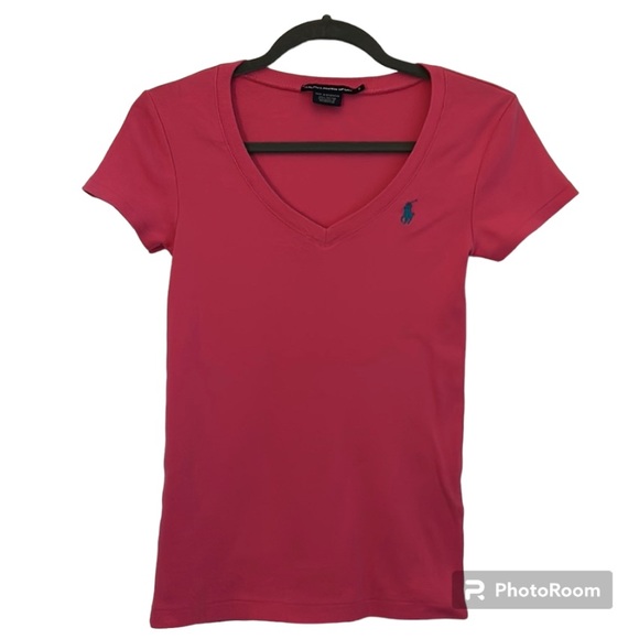 Ralph Lauren Tops - Ralph Lauren Sport PINK V-Neck T-Shirt